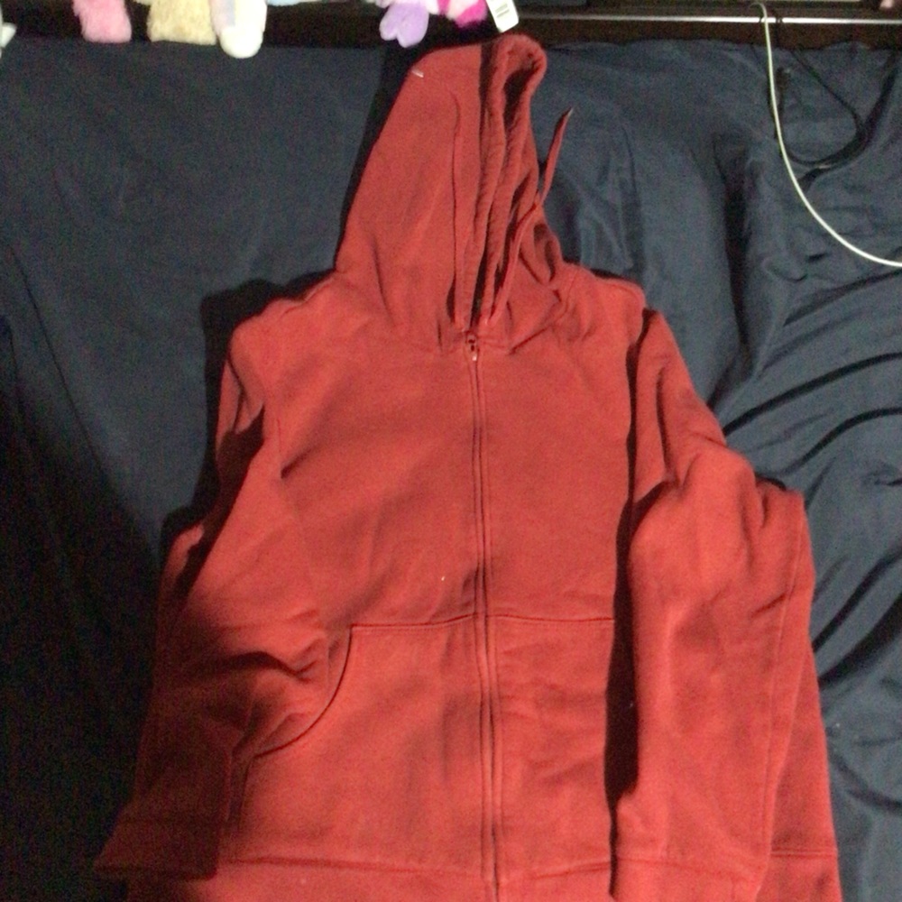 Red zip up